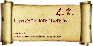 Lupták Kálmán névjegykártya